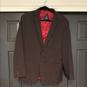 Buffalo David Bitton Dark Brown Blazer with Red Lining
